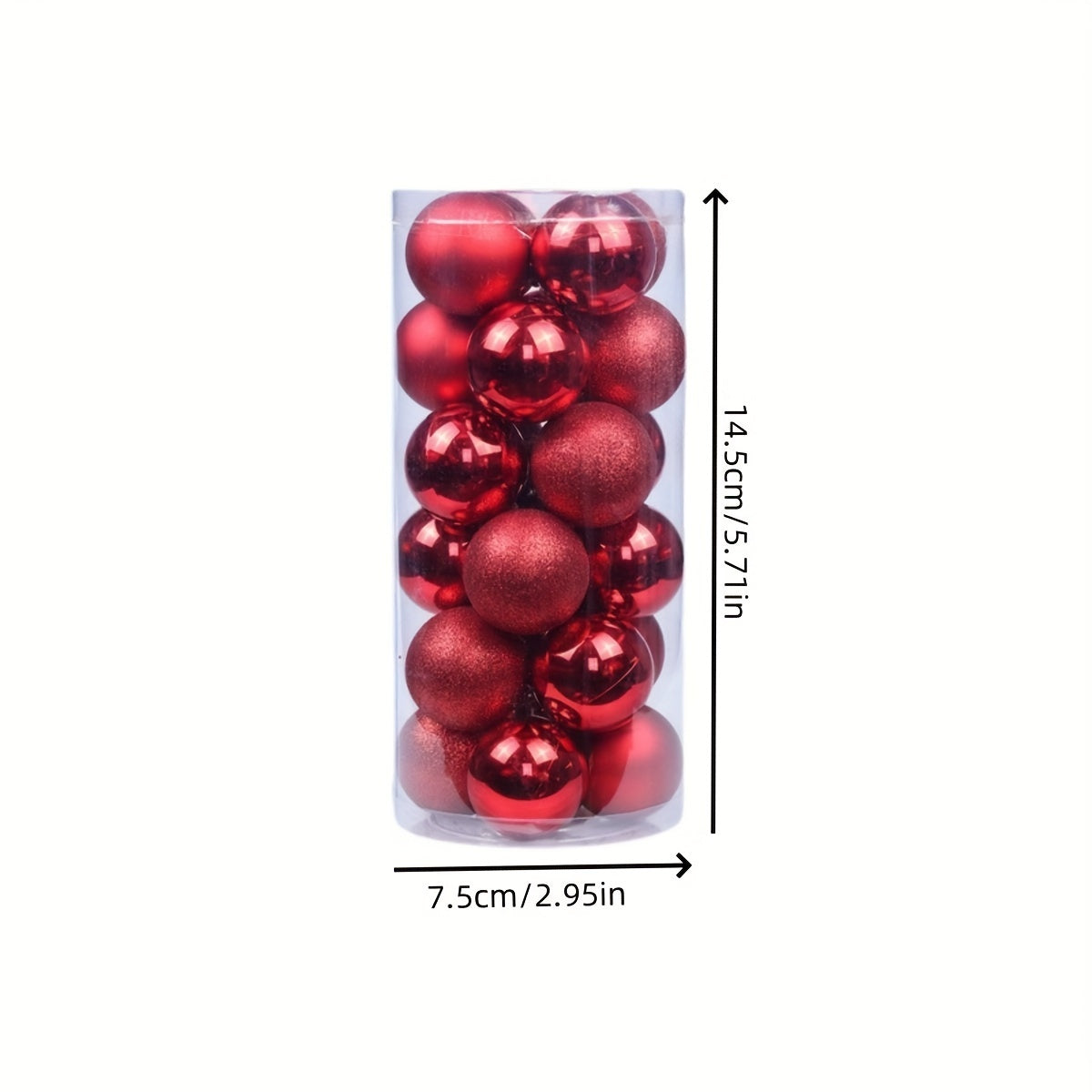 24-Pack Classic Style Christmas Ball Ornaments Set - Shatterproof Plastic Round Hanging Balls for Holiday Decorations - Suitable for Weddings, Engagements, and General Celebrations - Various Celebratory Themes - No Feathers