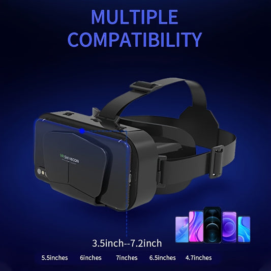 3D VR Smart Virtual Reality Glasses Headset Helmet Vr Goggles Adjustable Lens 3dvr Glasses Suitable For All Mobile Phones Ideal For Watching Tv And Movies & Videos & Supports Up To 18.29 Cm