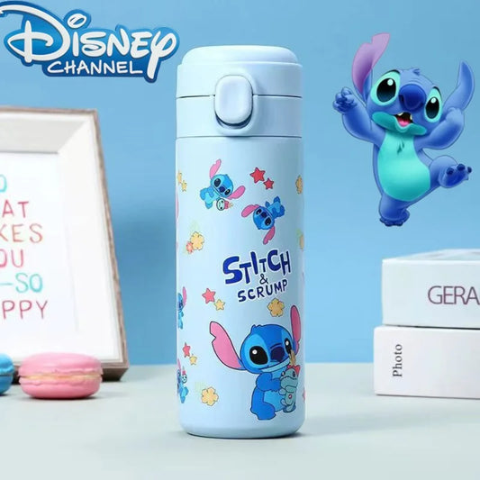 Disney Stitch 304 Stainless Steel Thermos Cup Student Large Capacity Water Cup Family Camping Multi-Purpose 420ml Stainless Cup