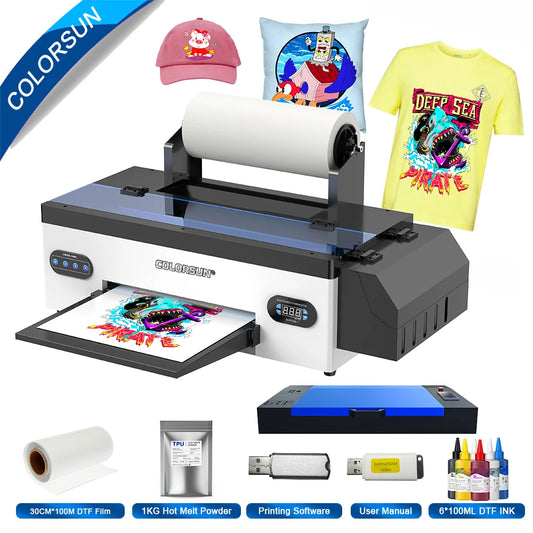 Colorsun A3 DTF Printer R1390 Impresora a3 dtf T-shirt Printing Machine For Epson a3 dtf printers For T-Shirt Hoodies Fabric