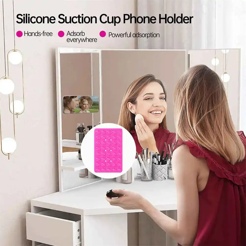 Double Side Silicone Suction Pad for Mobile Phone Fixture Suction Cup Backed Adhesive Silicone Rubber Sucker Pad for Fixed Pad