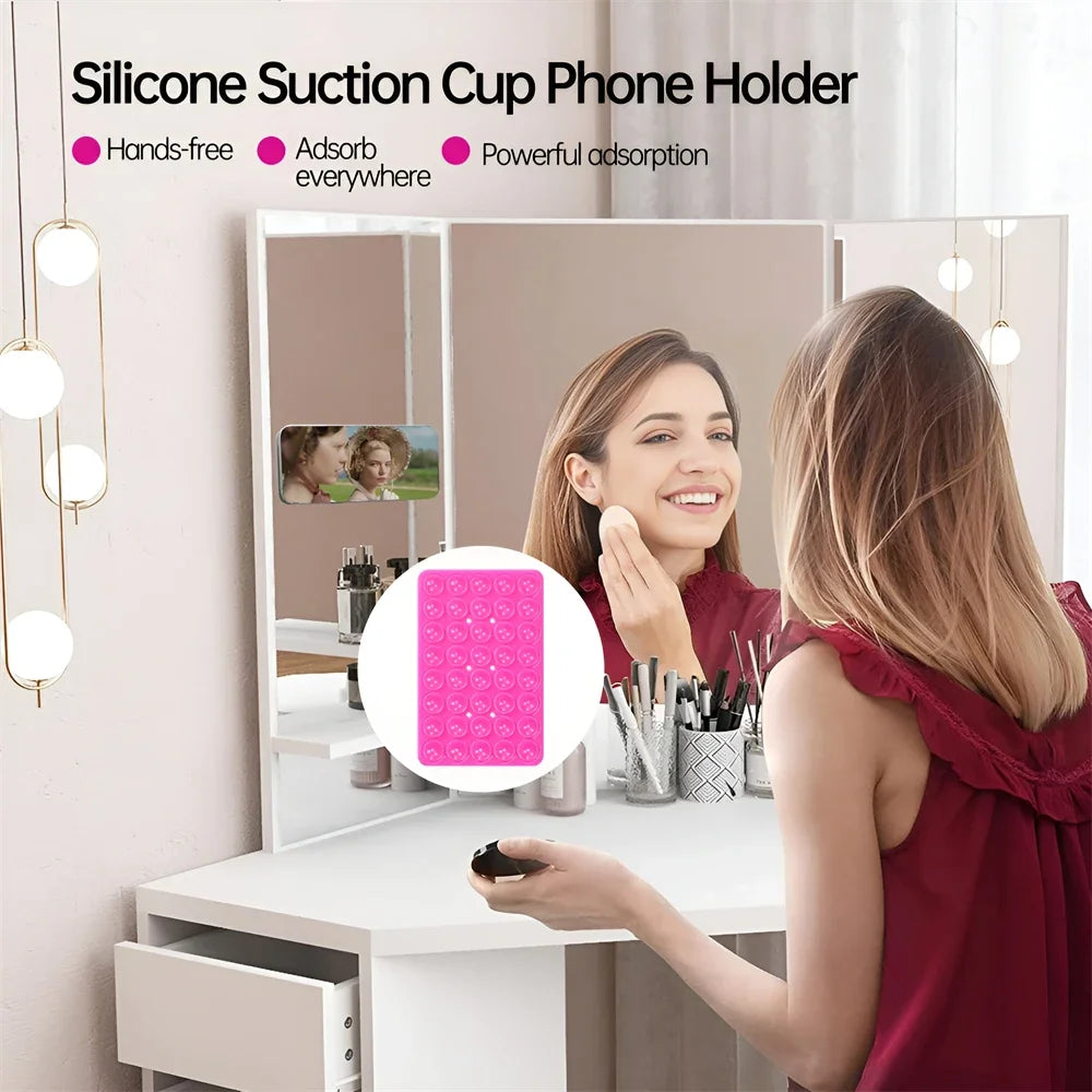 Double Side Silicone Suction Pad for Mobile Phone Fixture Suction Cup Backed Adhesive Silicone Rubber Sucker Pad for Fixed Pad