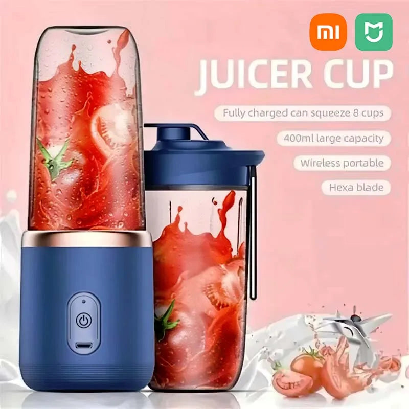 XIAOMI Electric Juicer Mini Rechargeable Multifunctional Portable Juice Extractors Cup Six Blades Delicate Household Outdoor NEW